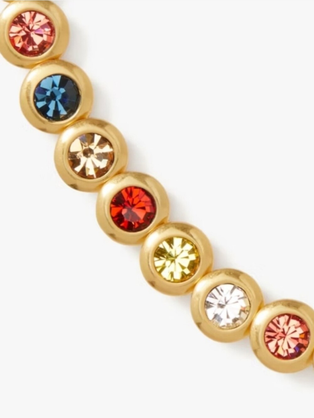 Kate Spade On The Dot Gold Multicolor Crystal Station Necklace Nwt - Picture 2 of 10